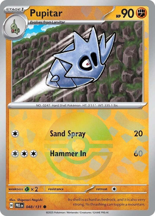 Pupitar (Poke Ball Pattern) 048/131  - Holofoil SV Prismatic Evolutions - Common