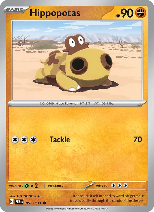 Hippopotas 052/131  - Reverse Holofoil SV Prismatic Evolutions - Common