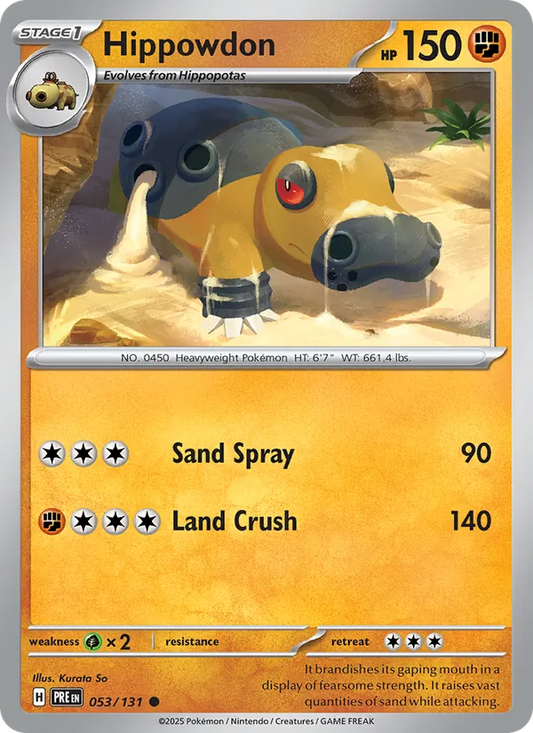 Hippowdon 053/131  - Reverse Holofoil SV Prismatic Evolutions - Common