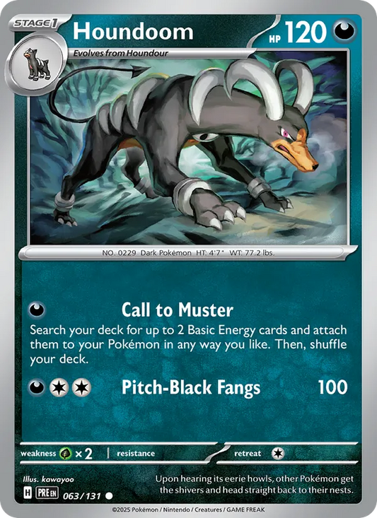 Houndoom 063/131  - Reverse Holofoil SV Prismatic Evolutions - Common
