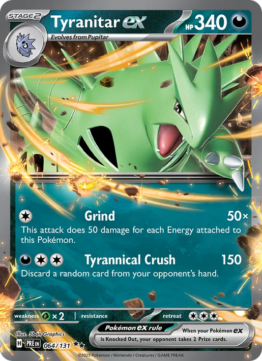Tyranitar ex 064/131  - Holofoil SV Prismatic Evolutions - Double Rare
