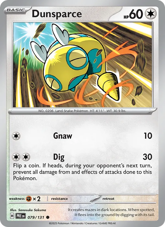 Dunsparce 079/131  - Reverse Holofoil SV Prismatic Evolutions - Common