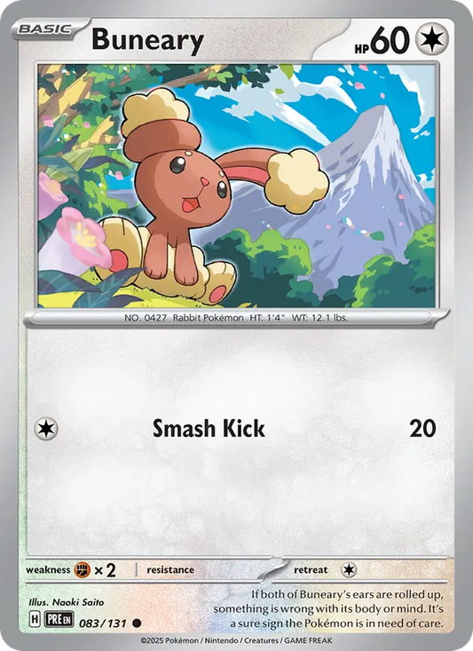 Buneary 083/131  - Reverse Holofoil SV Prismatic Evolutions - Common