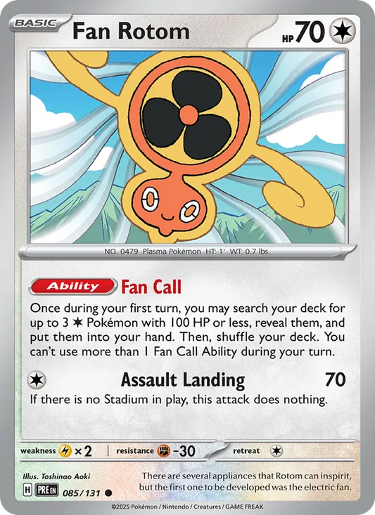 Fan Rotom 085/131  - Reverse Holofoil SV Prismatic Evolutions - Common