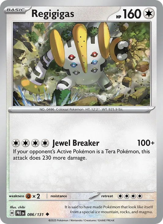 Regigigas 086/131  - Reverse Holofoil SV Prismatic Evolutions - Uncommon