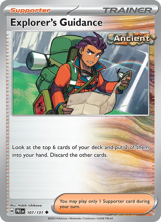 Explorer's Guidance 107/131  - Reverse Holofoil SV Prismatic Evolutions - Uncommon