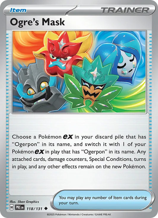 Ogre's Mask 118/131  - Reverse Holofoil SV Prismatic Evolutions - Uncommon