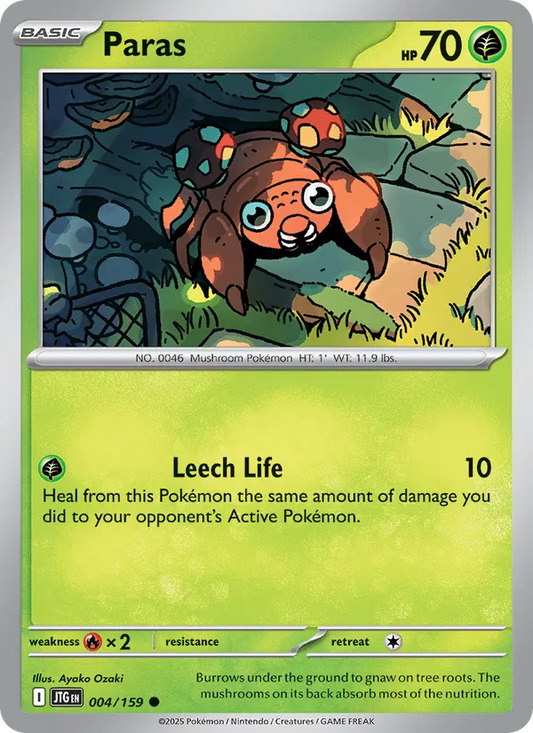 Paras 004/159  - Reverse Holofoil SV09 Journey Together - Common