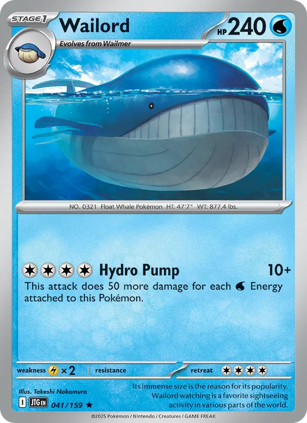 Wailord 041/159  - Holofoil SV09 Journey Together - Rare