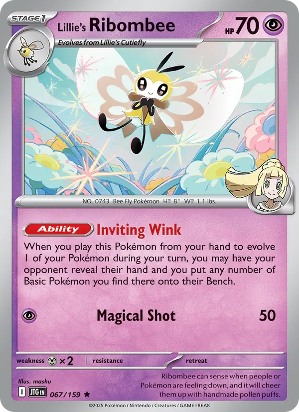 Lillie's Ribombee 067/159  - Holofoil SV09 Journey Together - Rare