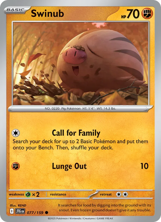 Swinub 077/159  - Reverse Holofoil SV09 Journey Together - Common