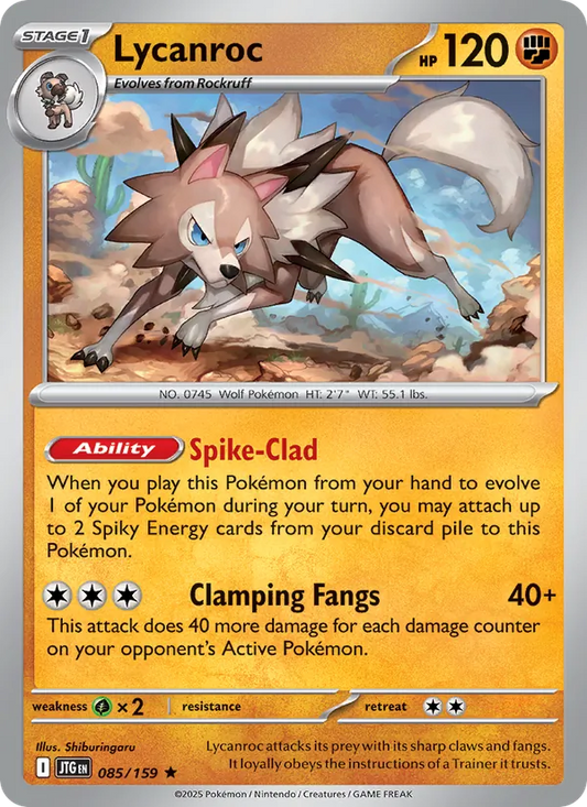 Lycanroc 085/159  - Holofoil SV09 Journey Together - Rare