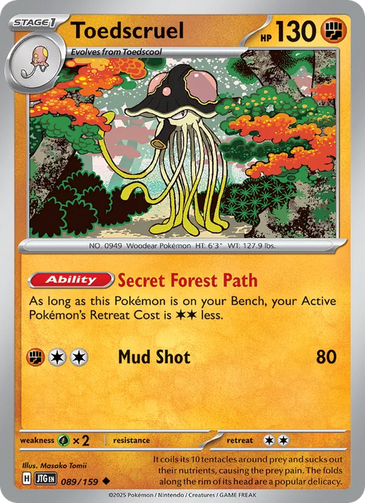 Toedscruel 089/159  - Reverse Holofoil SV09 Journey Together - Uncommon