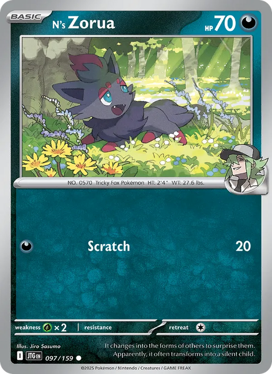 N's Zorua 097/159  - Reverse Holofoil SV09 Journey Together - Common