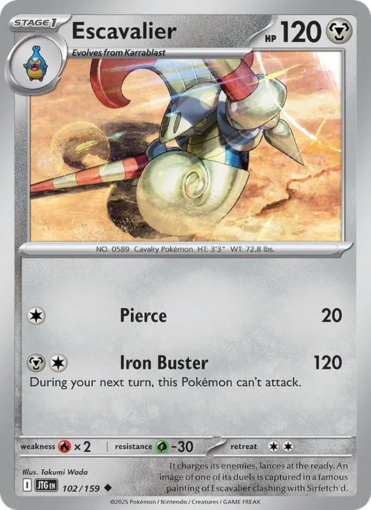 Escavalier 102/159  - Reverse Holofoil SV09 Journey Together - Uncommon