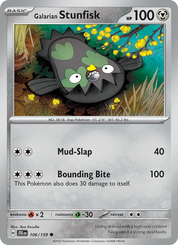 Galarian Stunfisk 106/159  - Reverse Holofoil SV09 Journey Together - Common