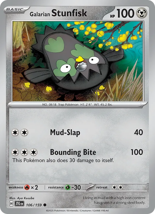 Galarian Stunfisk 106/159  - Reverse Holofoil SV09 Journey Together - Common