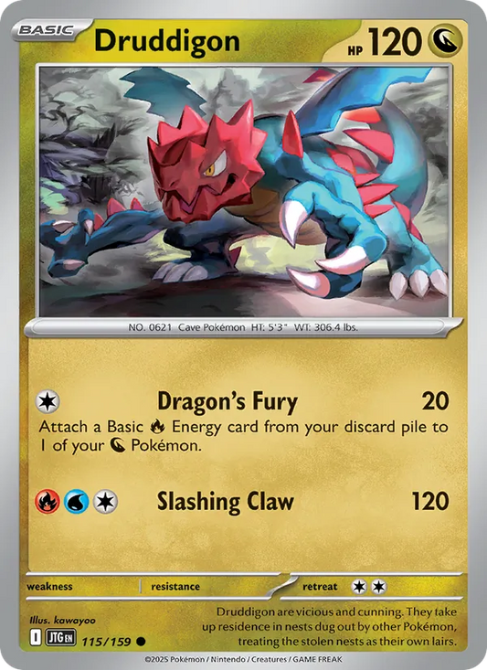 Druddigon 115/159  - Reverse Holofoil SV09 Journey Together - Common