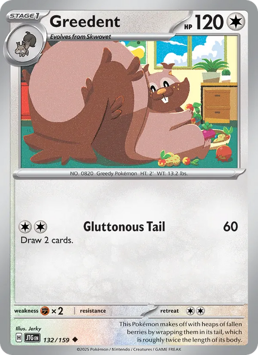 Greedent 132/159  - Reverse Holofoil SV09 Journey Together - Uncommon