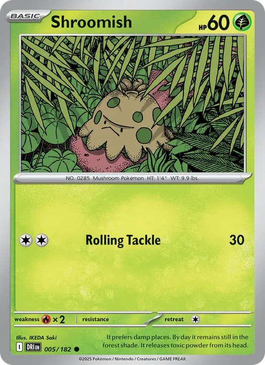 Shroomish 005/182  - Reverse Holofoil SV10 Destined Rivals - Common