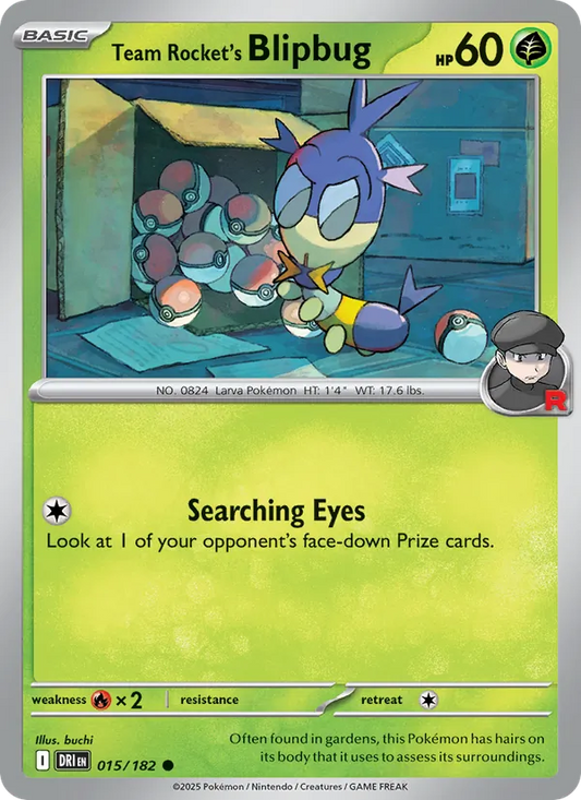 Team Rocket's Blipbug 015/182  - Reverse Holofoil SV10 Destined Rivals - Common