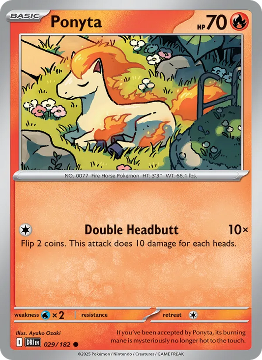 Ponyta 029/182  - Reverse Holofoil SV10 Destined Rivals - Common