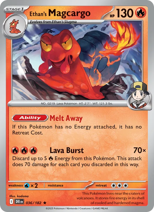 Ethan's Magcargo 036/182  - Holofoil SV10 Destined Rivals - Rare