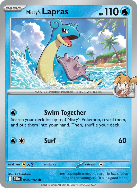 Misty's Lapras 050/182  - Reverse Holofoil SV10 Destined Rivals - Common