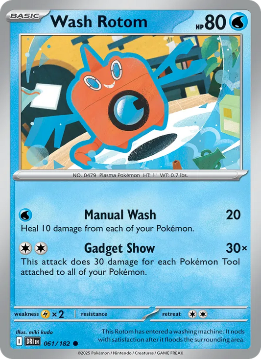 Wash Rotom 061/182  - Reverse Holofoil SV10 Destined Rivals - Common