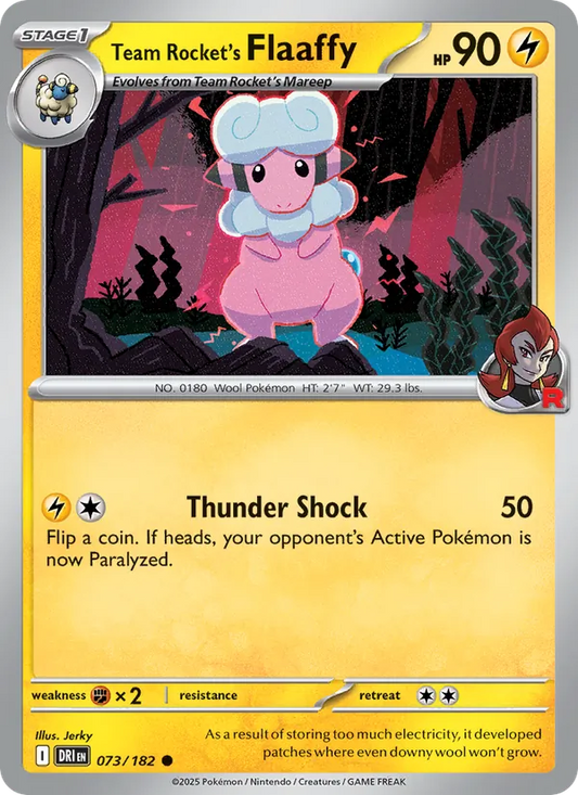 Team Rocket's Flaaffy 073/182  - Reverse Holofoil SV10 Destined Rivals - Common