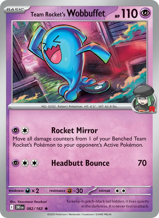Team Rocket's Wobbuffet 082/182  - Holofoil SV10 Destined Rivals - Rare