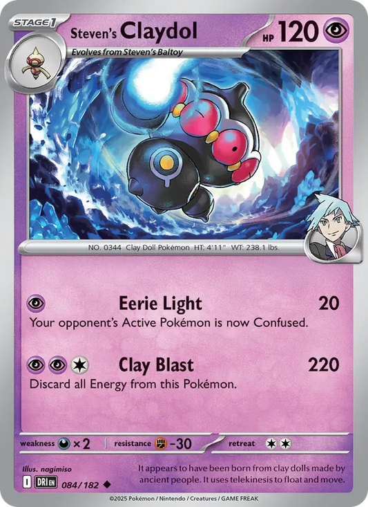 Steven's Claydol 084/182  - Reverse Holofoil SV10 Destined Rivals - Uncommon