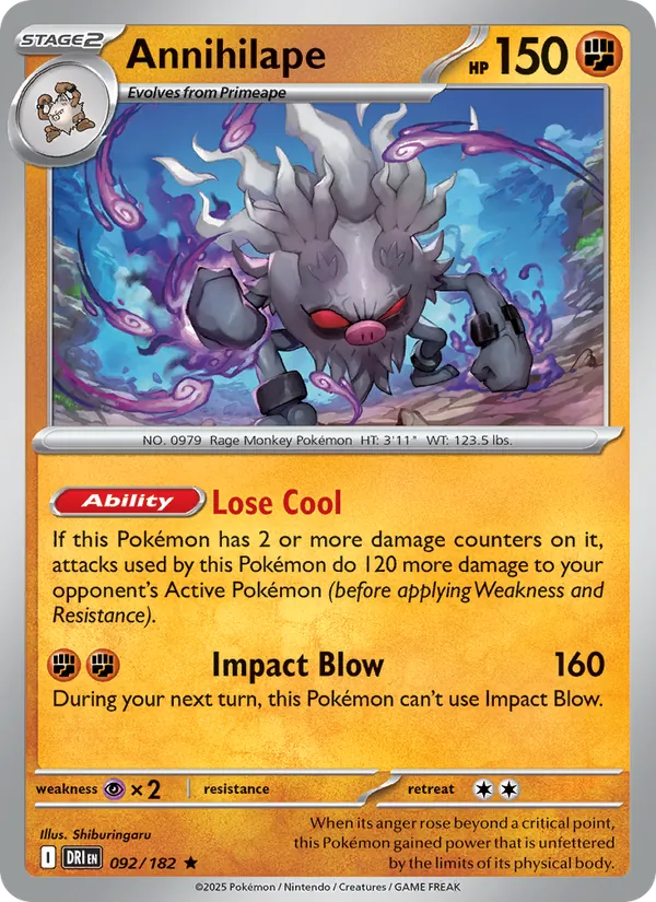 Annihilape 092/182  - Holofoil SV10 Destined Rivals - Rare