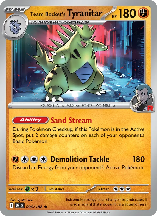 Team Rocket's Tyranitar 096/182  - Holofoil SV10 Destined Rivals - Rare