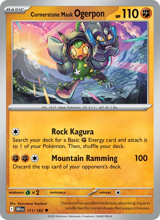 Cornerstone Mask Ogerpon 111/182  - Reverse Holofoil SV10 Destined Rivals - Uncommon