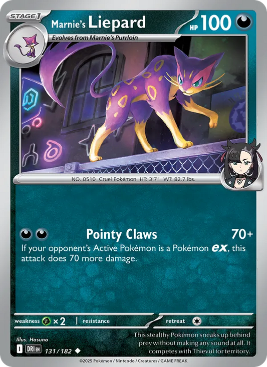 Marnie's Liepard 131/182  - Reverse Holofoil SV10 Destined Rivals - Uncommon