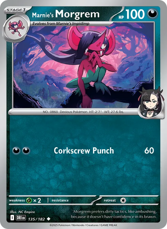 Marnie's Morgrem 135/182  - Reverse Holofoil SV10 Destined Rivals - Uncommon