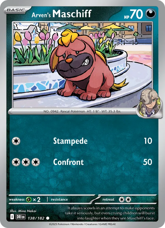 Arven's Maschiff 138/182  - Reverse Holofoil SV10 Destined Rivals - Common