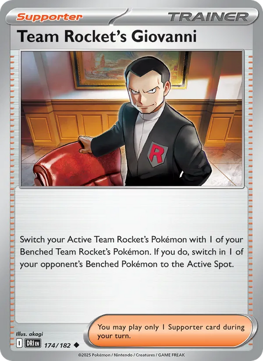 Team Rocket's Giovanni 174/182  - Reverse Holofoil SV10 Destined Rivals - Uncommon