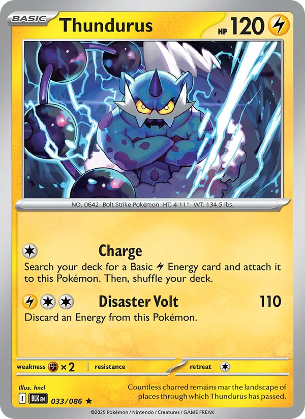 Thundurus 033/086  - Holofoil SV Black Bolt - Rare