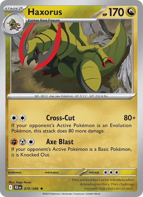 Haxorus 070/086  - Holofoil SV Black Bolt - Rare