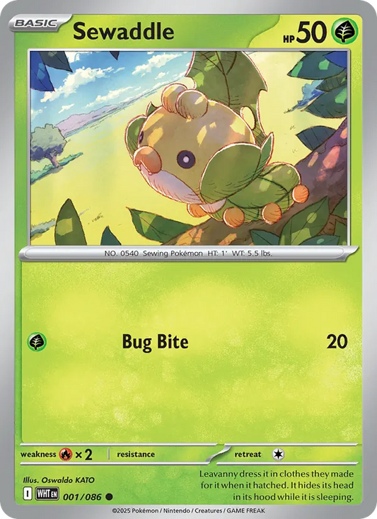 Sewaddle 001/086  - Reverse Holofoil SV White Flare - Common