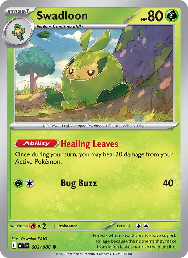 Swadloon 002/086  - Reverse Holofoil SV White Flare - Common