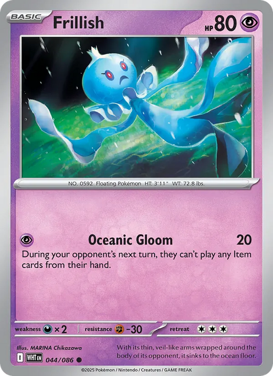 Frillish 044/086  - Reverse Holofoil SV White Flare - Common