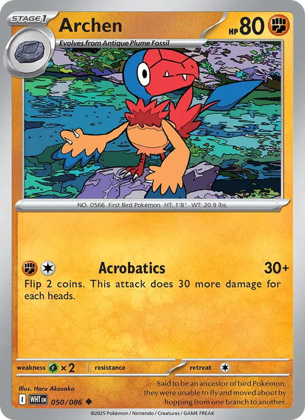 Archen 050/086  - Reverse Holofoil SV White Flare - Uncommon