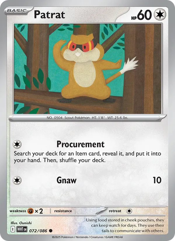 Patrat 072/086  - Reverse Holofoil SV White Flare - Common