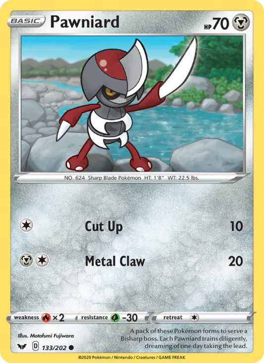Pawniard 133/202  - Reverse Holofoil SWSH01 Sword & Shield Base Set - Common