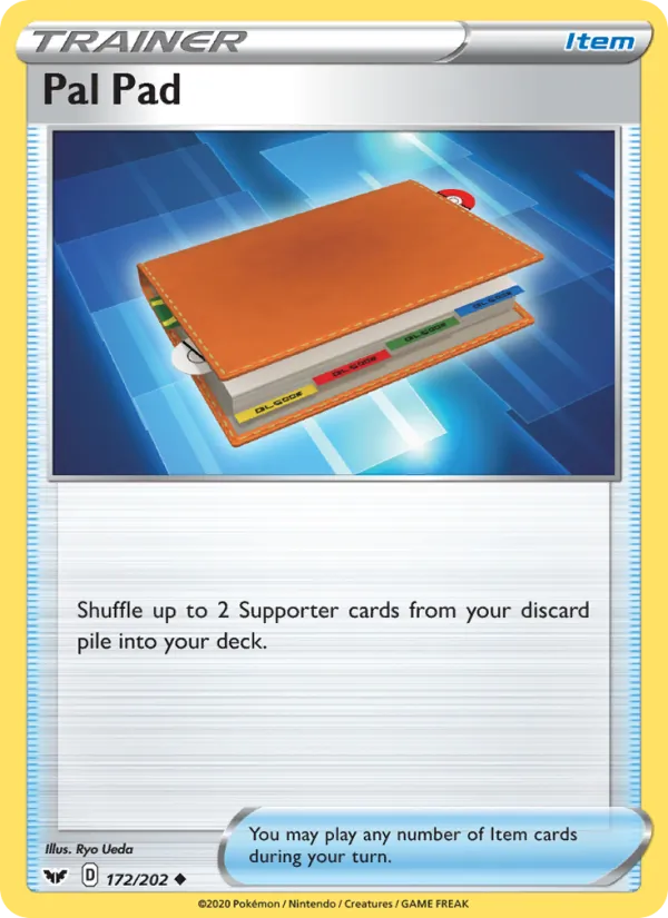 Pal Pad 172/202  - Reverse Holofoil SWSH01 Sword & Shield Base Set - Uncommon