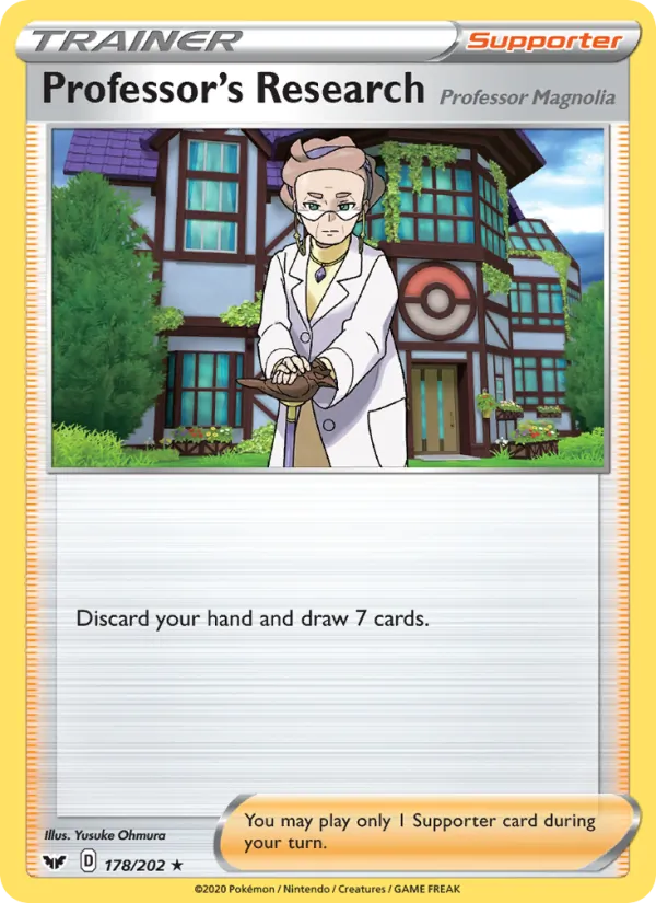 Professor's Research (Professor Magnolia) 178/202  - Holofoil SWSH01 Sword & Shield Base Set - Holo Rare