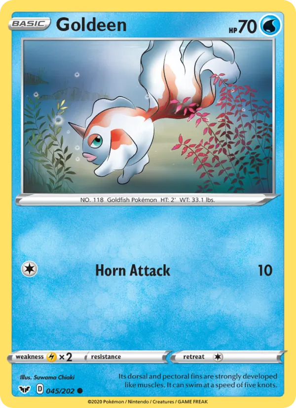 Goldeen 45/202  - Reverse Holofoil SWSH01 Sword & Shield Base Set - Common